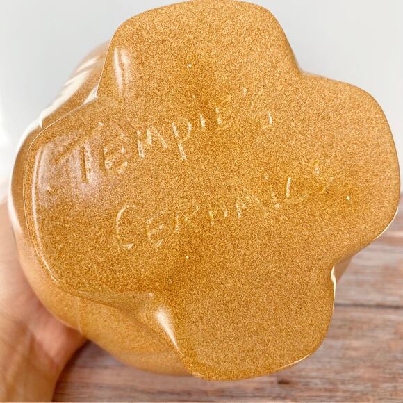 Vintage Golden Ceramic Lidded Jar with Victorian Lady Motif - Picture 4 of 4